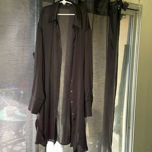 Zara long sheer black dress